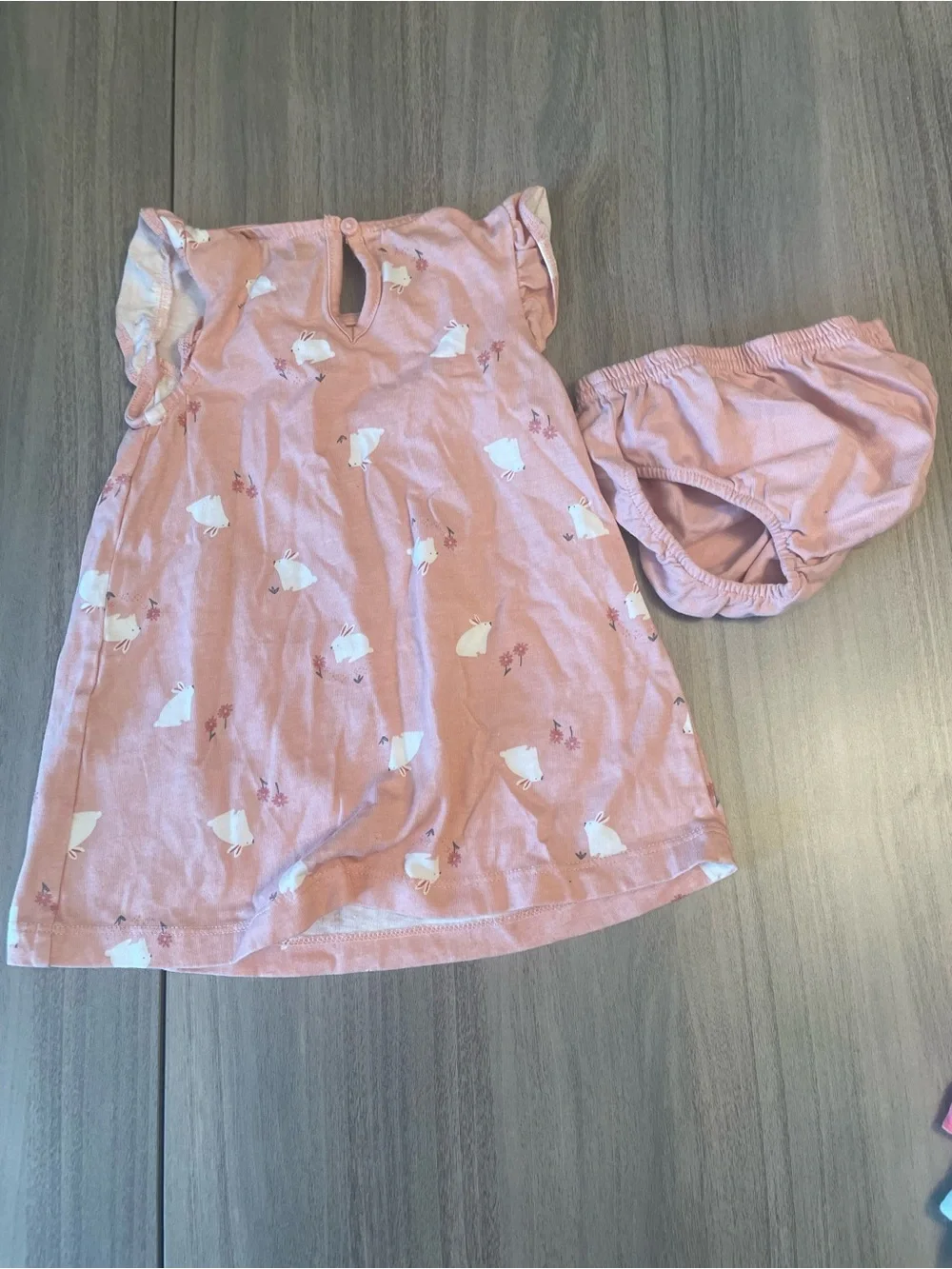 Carter's Baby Girls Pink Bunny Dress and Bloomer Set 6 months
